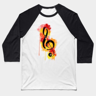 Watercolor Treble Clef Baseball T-Shirt